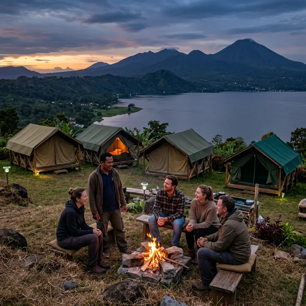 Camp above Lake Tondano